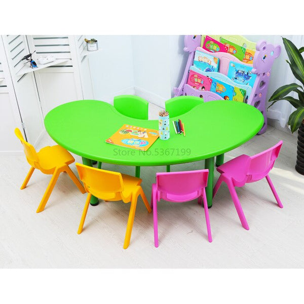 Kindergarten children's table and chair toy table plastic game table learning table lift