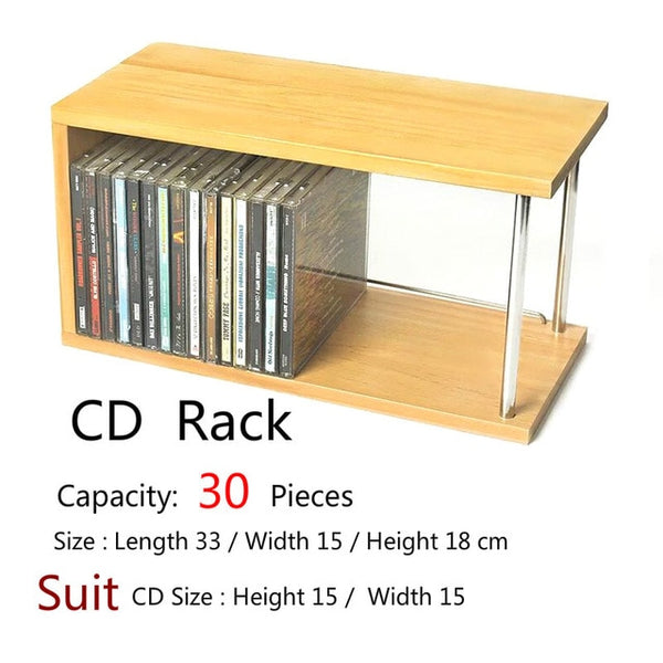 High Capacity CD Storage Rack PS4 Game Disc Rack Desktop CD Rack Solid Wood Blu-ray Disc Game CD Rack Decorative Partition Wall