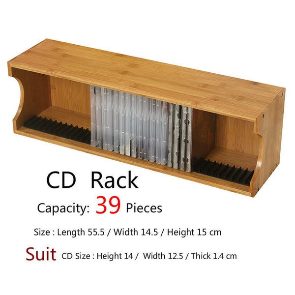 High Capacity CD Storage Rack PS4 Game Disc Rack Desktop CD Rack Solid Wood Blu-ray Disc Game CD Rack Decorative Partition Wall