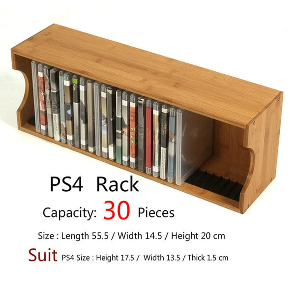 High Capacity CD Storage Rack PS4 Game Disc Rack Desktop CD Rack Solid Wood Blu-ray Disc Game CD Rack Decorative Partition Wall