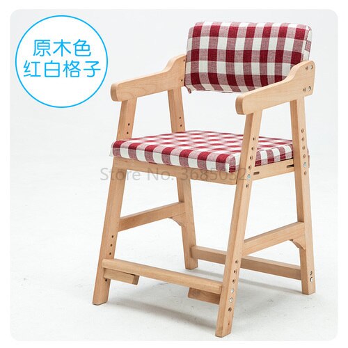 Beech wood children's chair lifting Student seat backrest adjustable Adjustable stool home