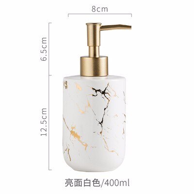 High quality matte marble pattern bathroom soap dispenser ceramic lotion bottle soap dish toothbrush holder mouthwash cup