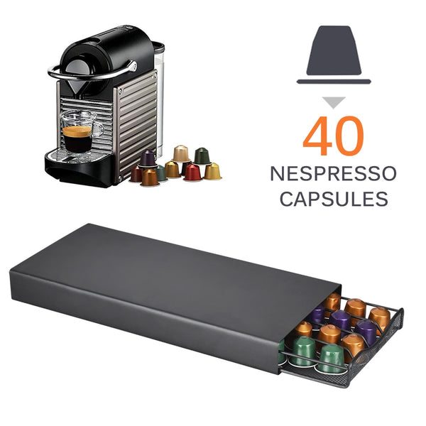 40 Pods Coffee Capsule Organizer Storage Stand Practical Coffee Drawers Capsules Holder For Nespresso Coffee Capsule Shelves