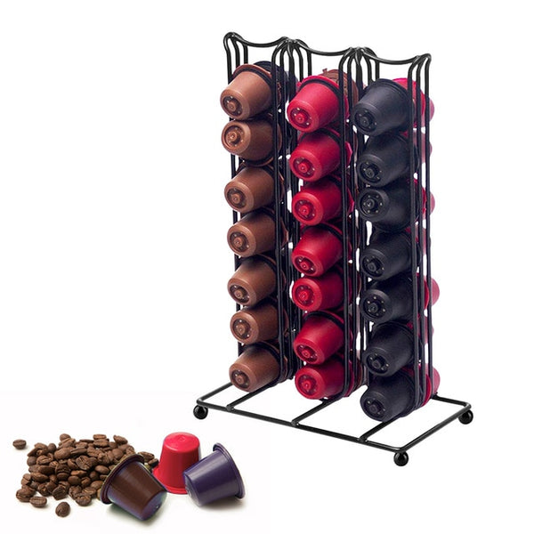 40 Pods Coffee Capsule Organizer Storage Stand Practical Coffee Drawers Capsules Holder For Nespresso Coffee Capsule Shelves