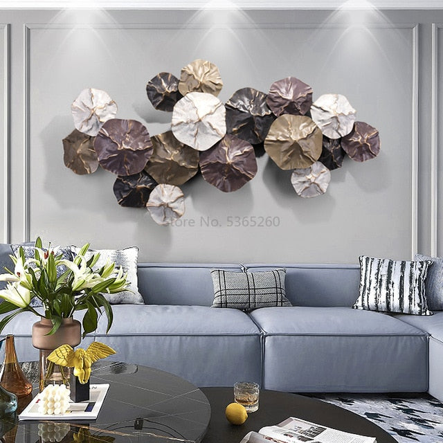 Iron Art Wall Decoration A Living Room Background Wall Decorate Metal Pendant Light Extravagant The Flowers Wall Decorations