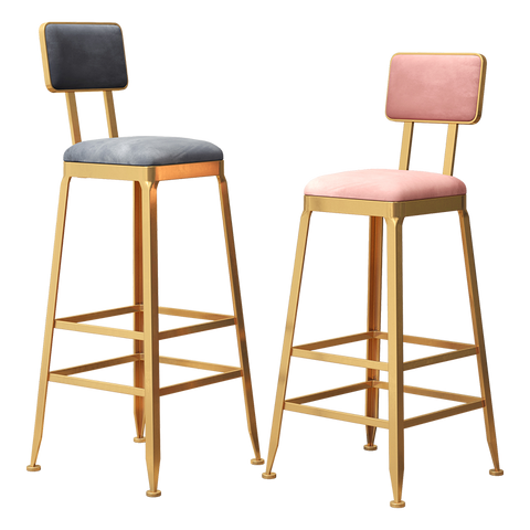 Bar Chair Nordic Milk Tea Coffee Iron Bar Chair Bar Stool Modern Minimalist Chair Cashier High Stool Chair At The Front Desk