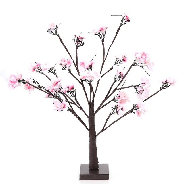 24led Pink Cherry Tree Light LED Garden Landscape Decoration Lamp Indoor Battery Light Cherry Flower Tree Light