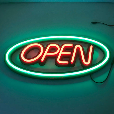 Outdoor  close open logo neon tube sign lighting