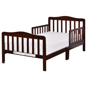 Baby Toddler Bed Kids Children Wood Bedroom Furniture w/Safety Rails Espresso BB4596BN