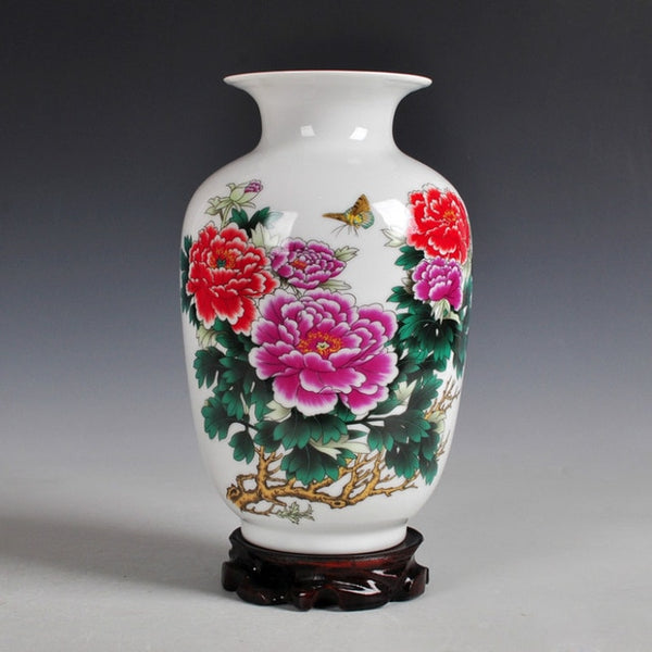 Chinese Style Ancient Snow Scenery White Ceramic Flower Vase Fashion Home Decoration Jingdezhen Porcelain Vases