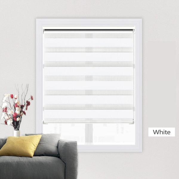 Shell Valance System Transparent Zebra Blinds Double Layer light shading Window Roller Blinds for Living Room Bedroom Study