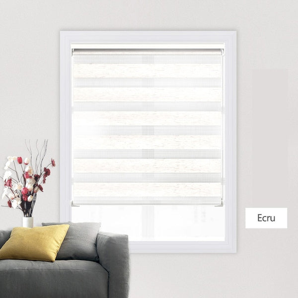 Shell Valance System Transparent Zebra Blinds Double Layer light shading Window Roller Blinds for Living Room Bedroom Study