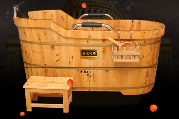 High Quality Cedar Barrel Bath Tub Security Seat Support Bathtub For Adult Shower Cushion Solid Wood Bath Tub