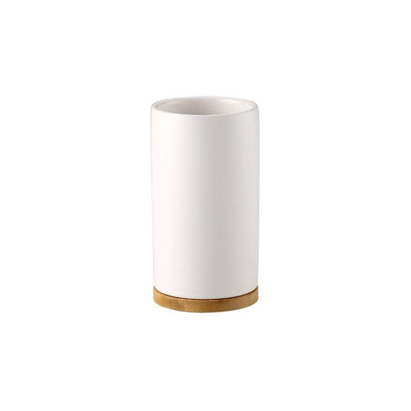 Ceramic Bamboo Bathroom Tumblers Teeth Brushing Cup Bathroom Emulsion Container Kitchen Tableware Dishwashing Liquid Container