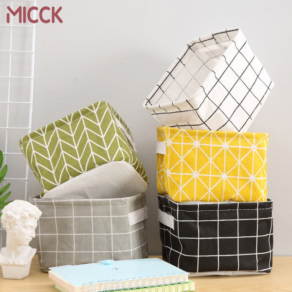 MICCK DIY Desktop Storage Basket Sundries Underwear Toy Storage Box Cosmetic Book Organizer  Stationery Container Laundry Basket