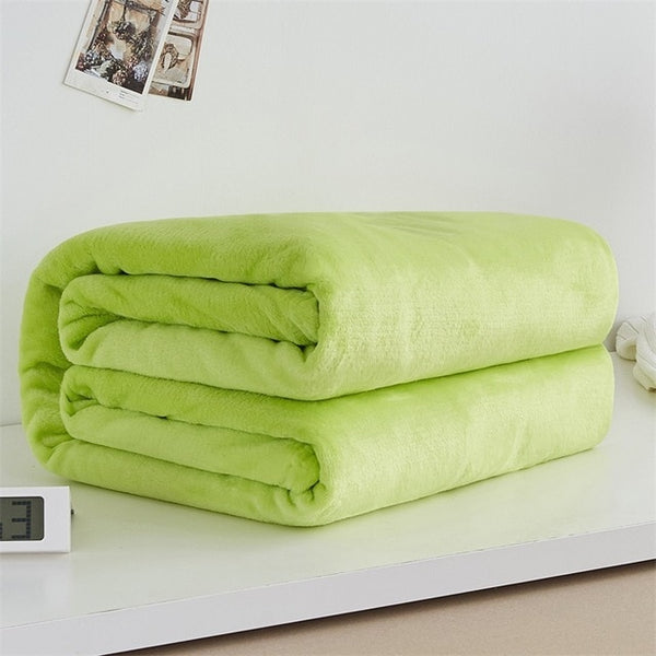 Soft Warm Coral Fleece Blanket Winter Sheet Bedspread Sofa Plaid Throw 220Gsm 6 Size Light Thin Mechanical Wash Flannel Blankets