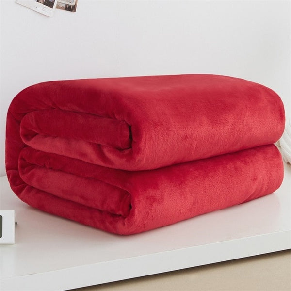 Soft Warm Coral Fleece Blanket Winter Sheet Bedspread Sofa Plaid Throw 220Gsm 6 Size Light Thin Mechanical Wash Flannel Blankets