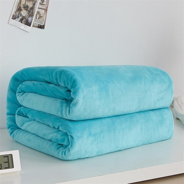 Soft Warm Coral Fleece Blanket Winter Sheet Bedspread Sofa Plaid Throw 220Gsm 6 Size Light Thin Mechanical Wash Flannel Blankets