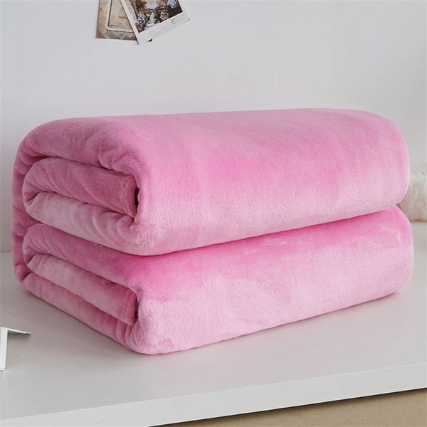 Soft Warm Coral Fleece Blanket Winter Sheet Bedspread Sofa Plaid Throw 220Gsm 6 Size Light Thin Mechanical Wash Flannel Blankets