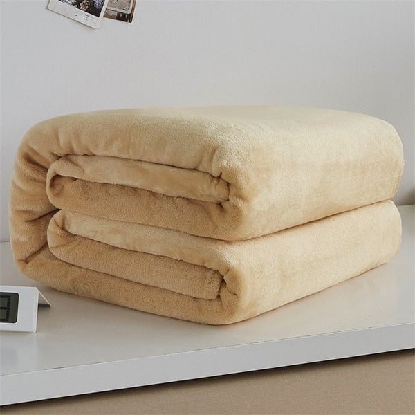 Soft Warm Coral Fleece Blanket Winter Sheet Bedspread Sofa Plaid Throw 220Gsm 6 Size Light Thin Mechanical Wash Flannel Blankets