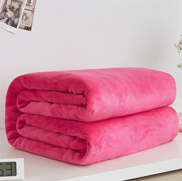 Soft Warm Coral Fleece Blanket Winter Sheet Bedspread Sofa Plaid Throw 220Gsm 6 Size Light Thin Mechanical Wash Flannel Blankets