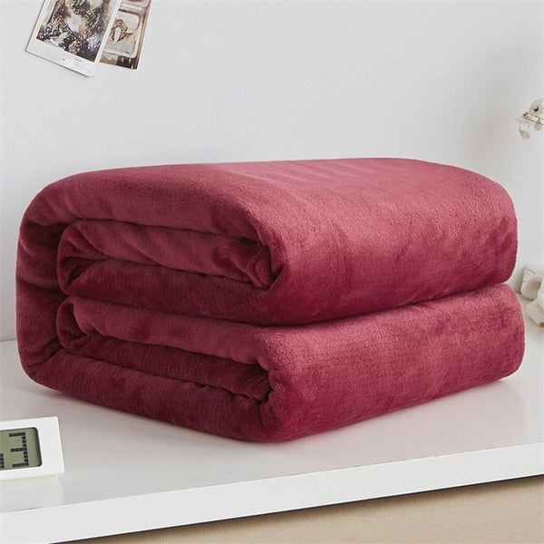 Soft Warm Coral Fleece Blanket Winter Sheet Bedspread Sofa Plaid Throw 220Gsm 6 Size Light Thin Mechanical Wash Flannel Blankets