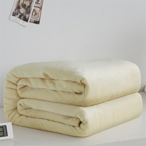 Soft Warm Coral Fleece Blanket Winter Sheet Bedspread Sofa Plaid Throw 220Gsm 6 Size Light Thin Mechanical Wash Flannel Blankets