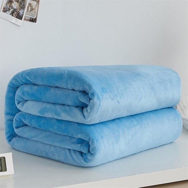 Soft Warm Coral Fleece Blanket Winter Sheet Bedspread Sofa Plaid Throw 220Gsm 6 Size Light Thin Mechanical Wash Flannel Blankets