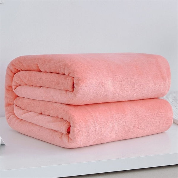 Soft Warm Coral Fleece Blanket Winter Sheet Bedspread Sofa Plaid Throw 220Gsm 6 Size Light Thin Mechanical Wash Flannel Blankets