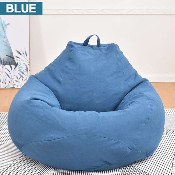 Lazy BeanBag Sofas without Filler Linen Cloth Lounger Seat Bean Bag Cover Chairs Pouf Puff Couch Tatami Living Room Furniture