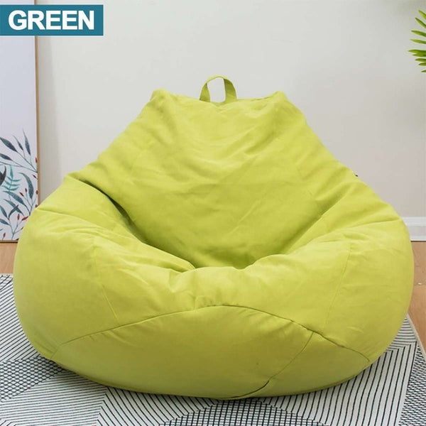 Lazy BeanBag Sofas without Filler Linen Cloth Lounger Seat Bean Bag Cover Chairs Pouf Puff Couch Tatami Living Room Furniture