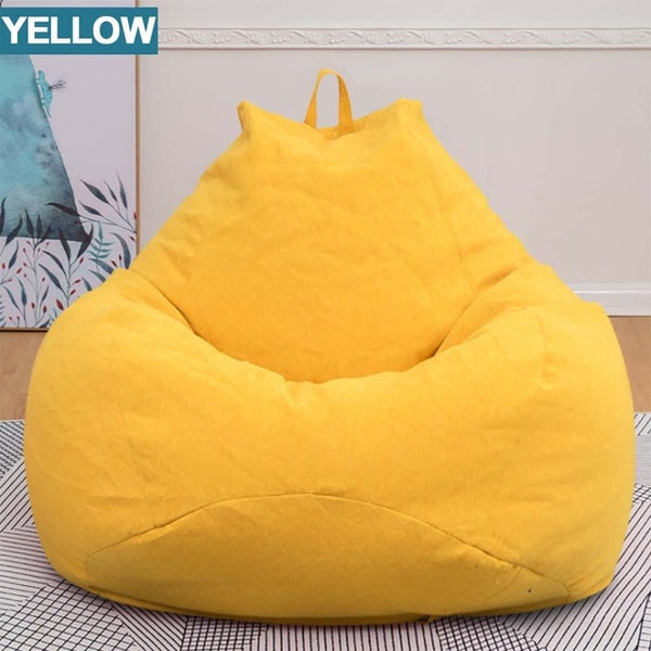 Lazy BeanBag Sofas without Filler Linen Cloth Lounger Seat Bean Bag Cover Chairs Pouf Puff Couch Tatami Living Room Furniture