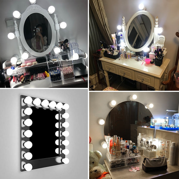 Wall Lamp LED 16W Makeup Mirror Vanity Led Light Bulbs Hollywood Style Led Lamp Touch Switch USB Cosmetic Lighted Dressing table