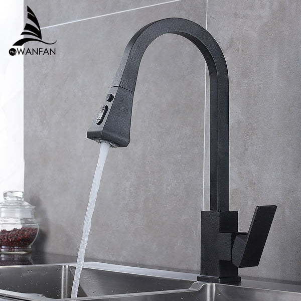 Kitchen Faucets Silver Single Handle Pull Out Kitchen Tap Single Hole Handle Swivel 360 Degree Water Mixer Tap Mixer Tap 866399R