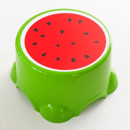 4 Colors Lovely Cartoon Stools Fruit Pattern Living Room Non-slip Bath Bench Child Stool Plastic PP Changing Shoes Stool