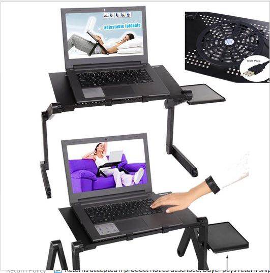 Folding Portable Laptop Desk Ergonomic Aluminum Bed Laptop Stand PC Table Notebook Table Desk Stand With Mouse Pad Drop Shipping