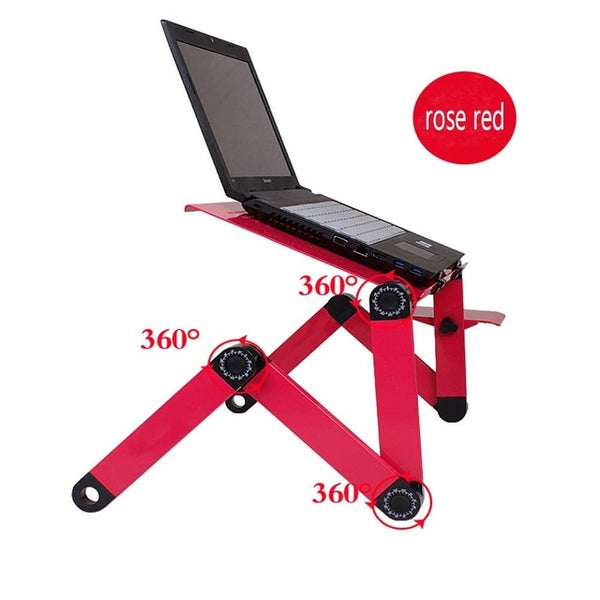 Folding Portable Laptop Desk Ergonomic Aluminum Bed Laptop Stand PC Table Notebook Table Desk Stand With Mouse Pad Drop Shipping