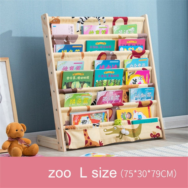 solid wood bookcase easy install book shelf  kid's picture book rack living room  home office furniture toy shelf